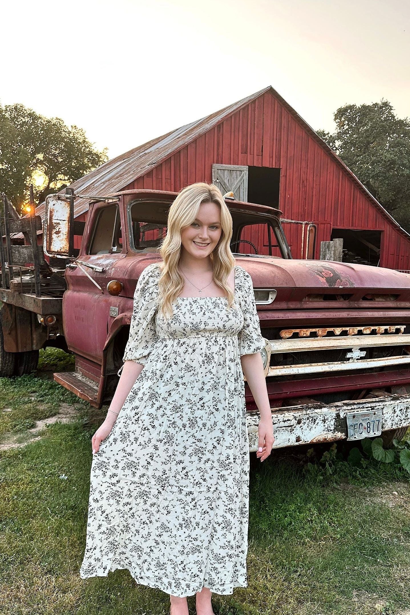 Floral Empire Waist Midi Dress